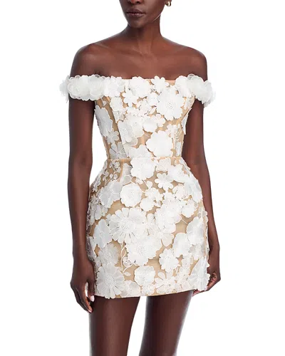Bronx And Banco Jasmine Maraya Applique Mini Dress In White
