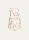 Bronx And Banco Jasmine Maraya Embroidered Strapless Mini Dress In White