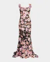 Bronx And Banco Jasmine Maraya Flower-embellished Gown In Multi