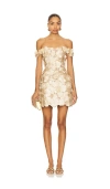 Bronx And Banco Jasmine Maraya Off The Shoulder Mini Dress In Gold