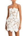 Bronx And Banco Jasmine Maraya Embroidered Strapless Mini Dress In White