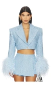 Bronx And Banco Kacey Cropped Blazer In Blue