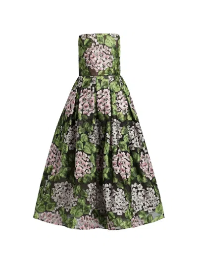 Bronx And Banco Kate Floral-print Strapless Midi Dress In Multi
