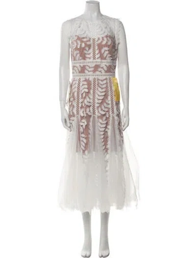 Pre-owned Bronx And Banco Lace Long Dress W/ Tags In White