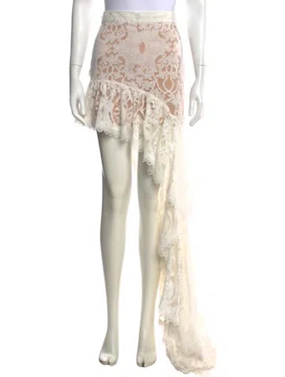Pre-owned Bronx And Banco Lace Mini Skirt In White