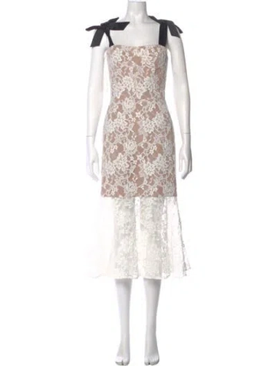 Pre-owned Bronx And Banco Lace Pattern Long Dress W/ Tags In Black