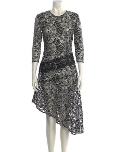 Pre-owned Bronx And Banco Lace Pattern Midi Length Dress In Multi