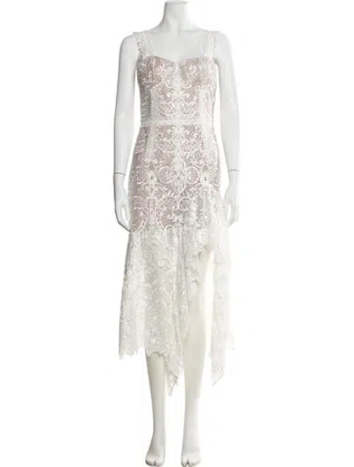 Pre-owned Bronx And Banco Lace Pattern Midi Length Dress In Multi