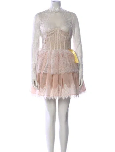 Pre-owned Bronx And Banco Lace Pattern Mini Dress In Multi