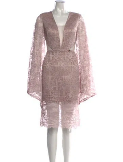 Pre-owned Bronx And Banco Lace Pattern Mini Dress In Pink