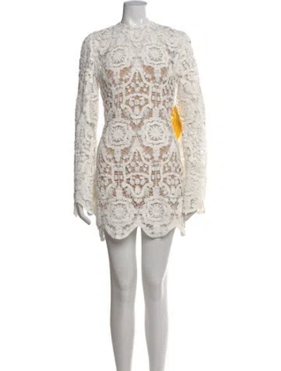 Pre-owned Bronx And Banco Lace Pattern Mini Dress W/ Tags In Neutral