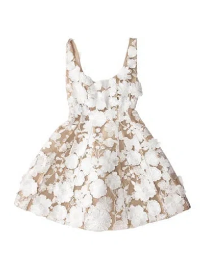 Pre-owned Bronx And Banco Lace Pattern Mini Dress W/ Tags In White