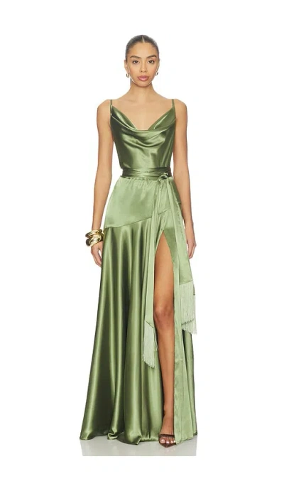 Bronx And Banco Leo Maxi Dress In Green