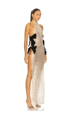 Bronx And Banco Maeve Halterneck Maxi Dress In Neutral