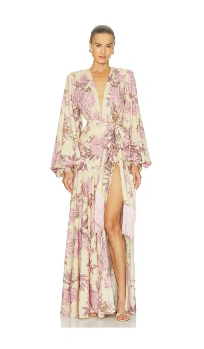 Bronx And Banco Magnolia Carmen Gown In Multi