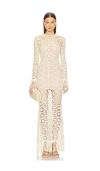 Bronx And Banco Crochet Maxi Dress In Cream