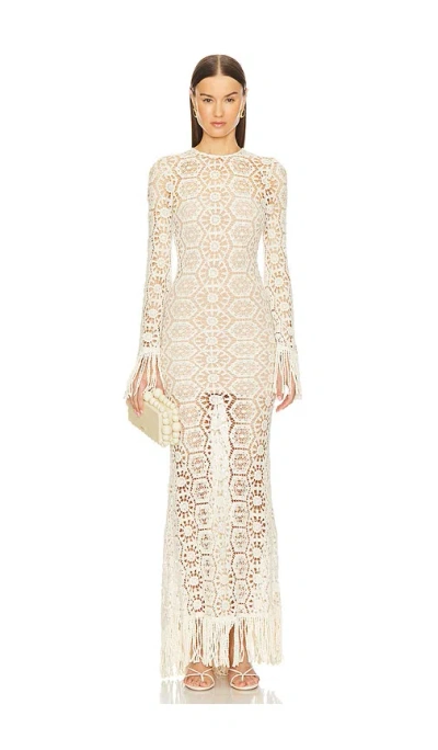 Bronx And Banco Crochet Maxi Dress In Cream