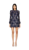 Bronx And Banco Maia Floral Lace Applique Mini Dress In 네이비