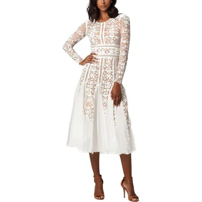 Bronx And Banco Megan Womens Embroidered Lace Midi Dress