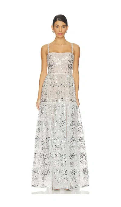 Bronx And Banco Midnight Embellished Gown In White