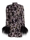 Bronx And Banco Nadine Floral Mini Dress In Black