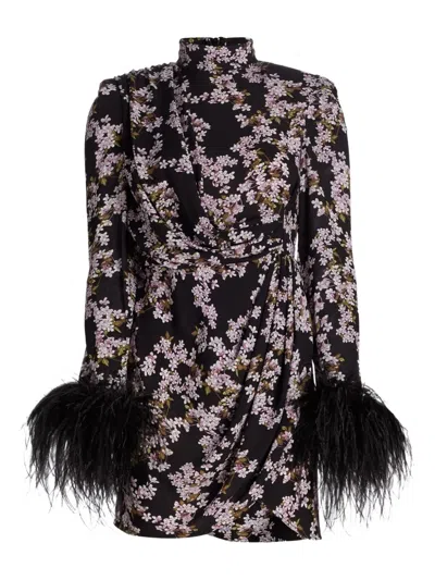 Bronx And Banco Nadine Floral Mini Dress In Black