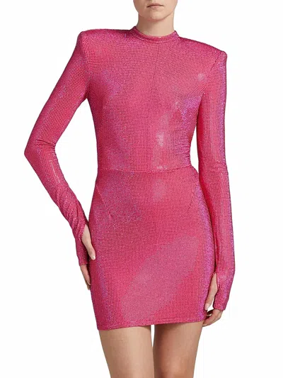 Bronx And Banco Noya Crystal-embellished Minidress In Pink