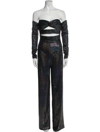 Pre-owned Bronx And Banco Off-the-shoulder Jumpsuit In Black