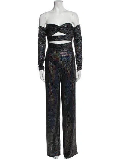 Pre-owned Bronx And Banco Off-the-shoulder Jumpsuit In Black