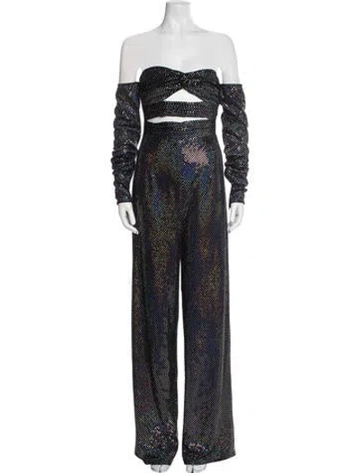 Pre-owned Bronx And Banco Off-the-shoulder Jumpsuit In Black