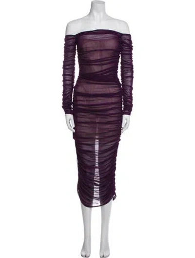 Pre-owned Bronx And Banco Off-the-shoulder Mini Dress In Purple