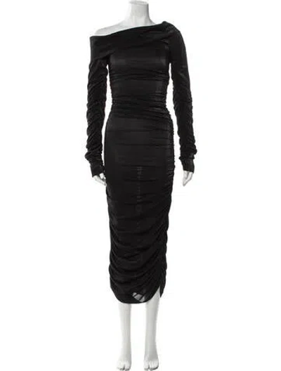 Pre-owned Bronx And Banco One-shoulder Long Dress In Blue