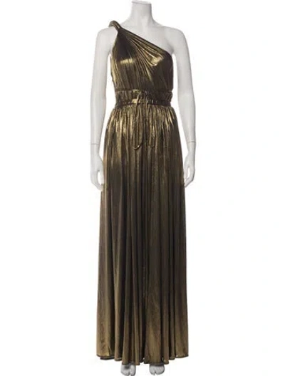 Pre-owned Bronx And Banco One-shoulder Long Dress In Gold/metallic