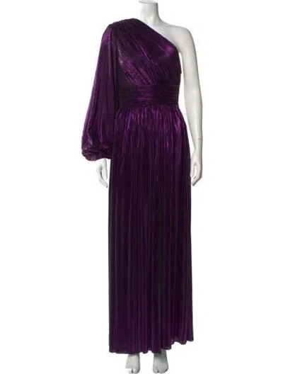 Pre-owned Bronx And Banco One-shoulder Long Dress In Purple