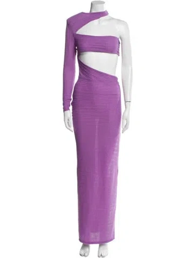 Pre-owned Bronx And Banco One-shoulder Long Dress In Purple