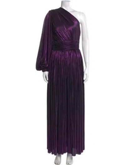 Pre-owned Bronx And Banco One-shoulder Long Dress In Purple