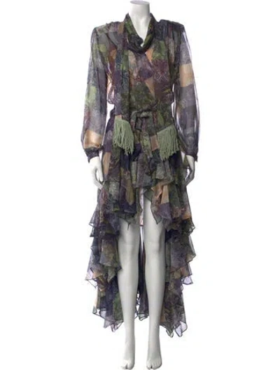 Pre-owned Bronx And Banco Paisley Print Long Dress In Multicolor