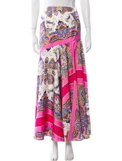Pre-owned Bronx And Banco Paisley Print Long Skirt In Pink