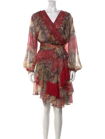 Pre-owned Bronx And Banco Paisley Print Mini Dress W/ Tags In Red