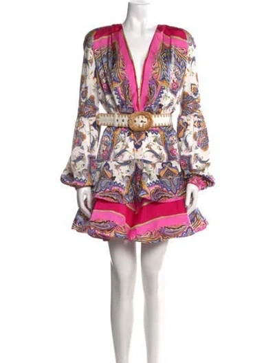 Pre-owned Bronx And Banco Paisley Print Mini Dress In White