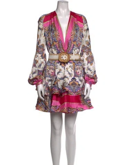 Pre-owned Bronx And Banco Paisley Print Mini Dress In White