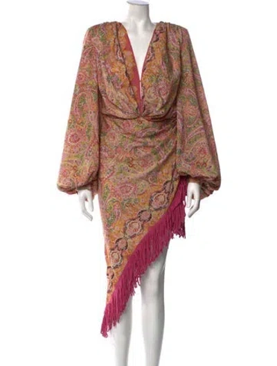Pre-owned Bronx And Banco Paisley Print Mini Dress In Yellow