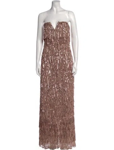 Pre-owned Bronx And Banco Patterned Long Dress In Neutral