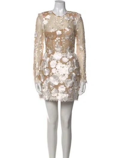 Pre-owned Bronx And Banco Patterned Mini Dress In Neutral