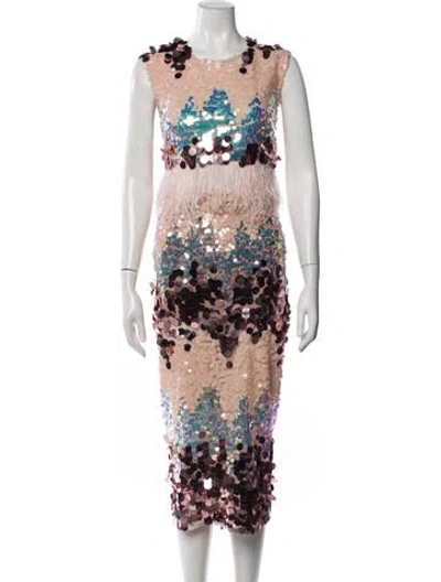 Pre-owned Bronx And Banco Patterned Sequin Embellishments Skirt Set In Multi