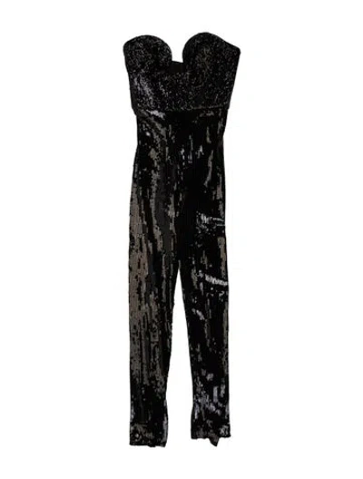 Pre-owned Bronx And Banco Patterned Strapless Jumpsuit In Black
