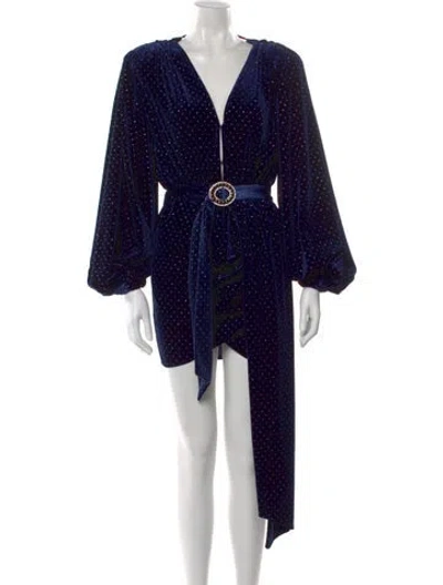 Pre-owned Bronx And Banco Polka Dot Print Mini Dress W/ Tags In Blue