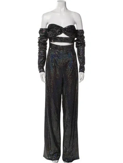 Pre-owned Bronx And Banco Polka Dot Print Off-the-shoulder Jumpsuit In Multi