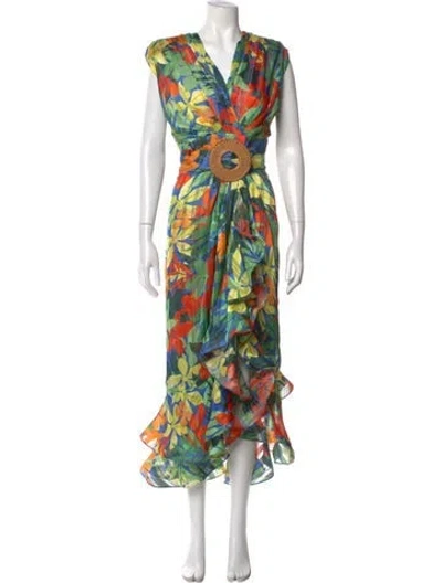 Pre-owned Bronx And Banco Printed Long Dress