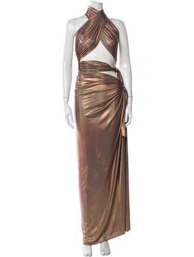 Pre-owned Bronx And Banco Printed Long Dress